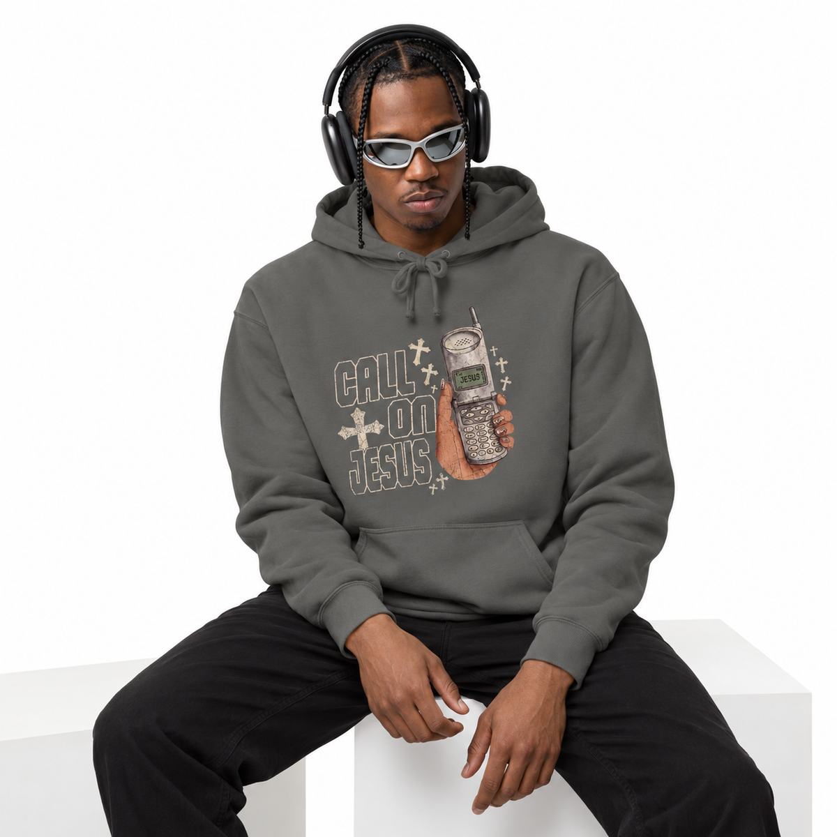 Call on Jesus Cellphone Hoodie