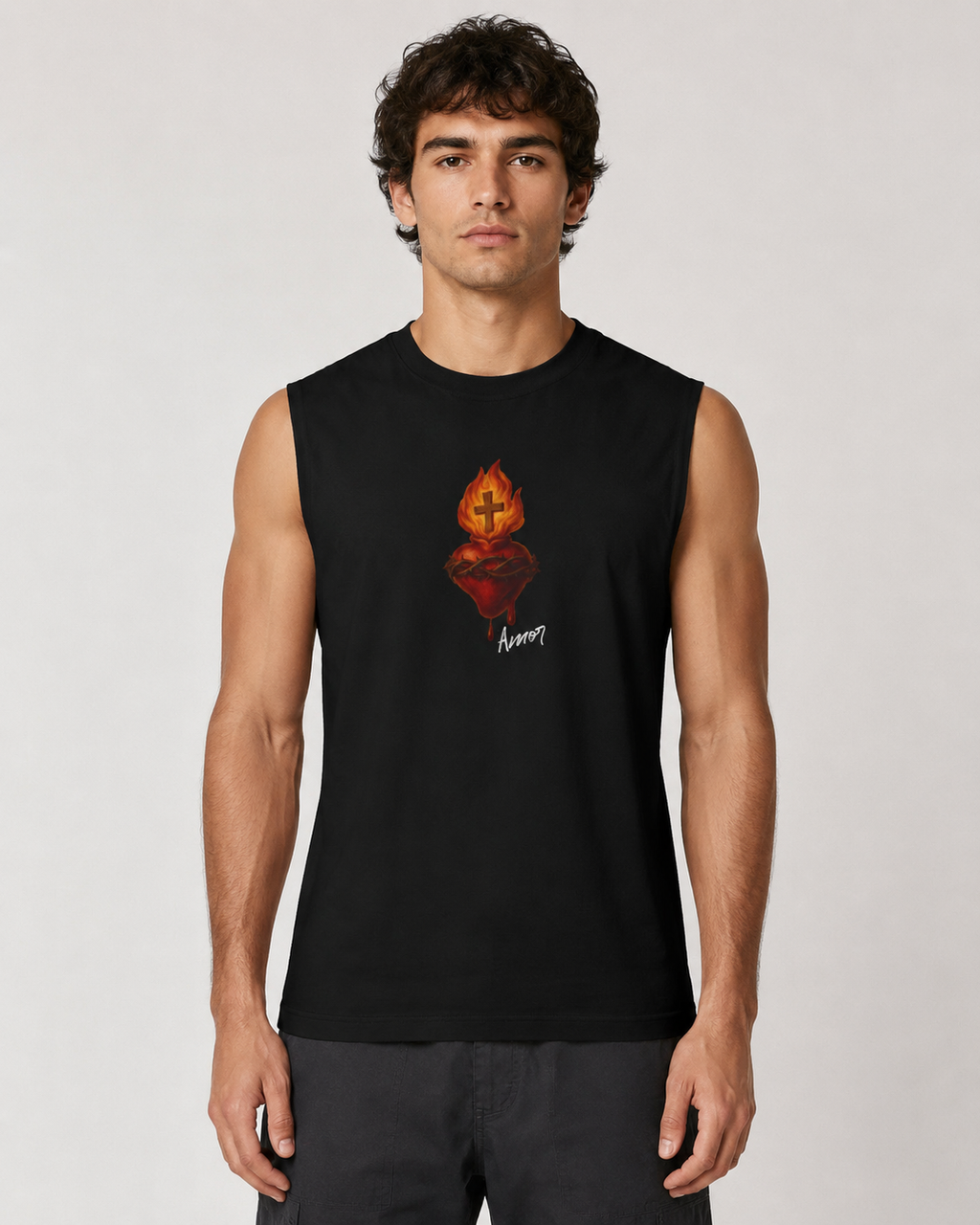 Flaming Heart “Amor” Muscle Tank