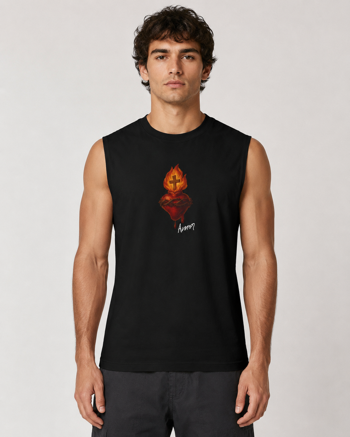 Flaming Heart “Amor” Muscle Tank