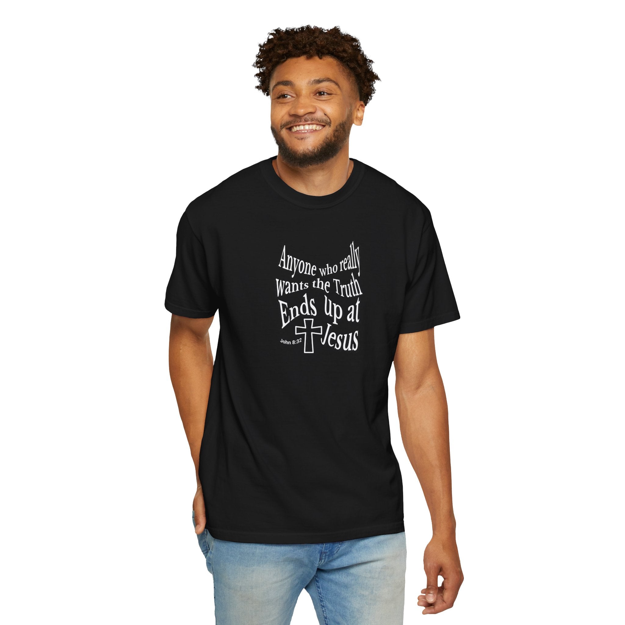 Man wearing a black t-shirt with 'Not a Hero Clothing Co' logo on a white background