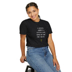 Person wearing a black t-shirt with a mathematical equation design on a white background