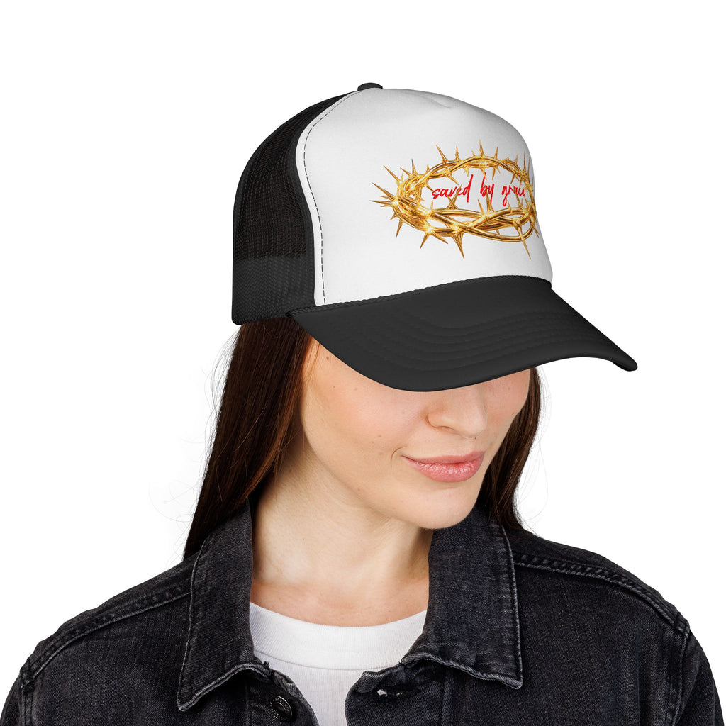 Saved By Grace Thorn Trucker Hat