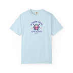 Light blue t-shirt with a graphic design on a white background