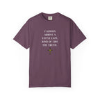 Green t-shirt with 'SAUSAGE' printed on it against a white background