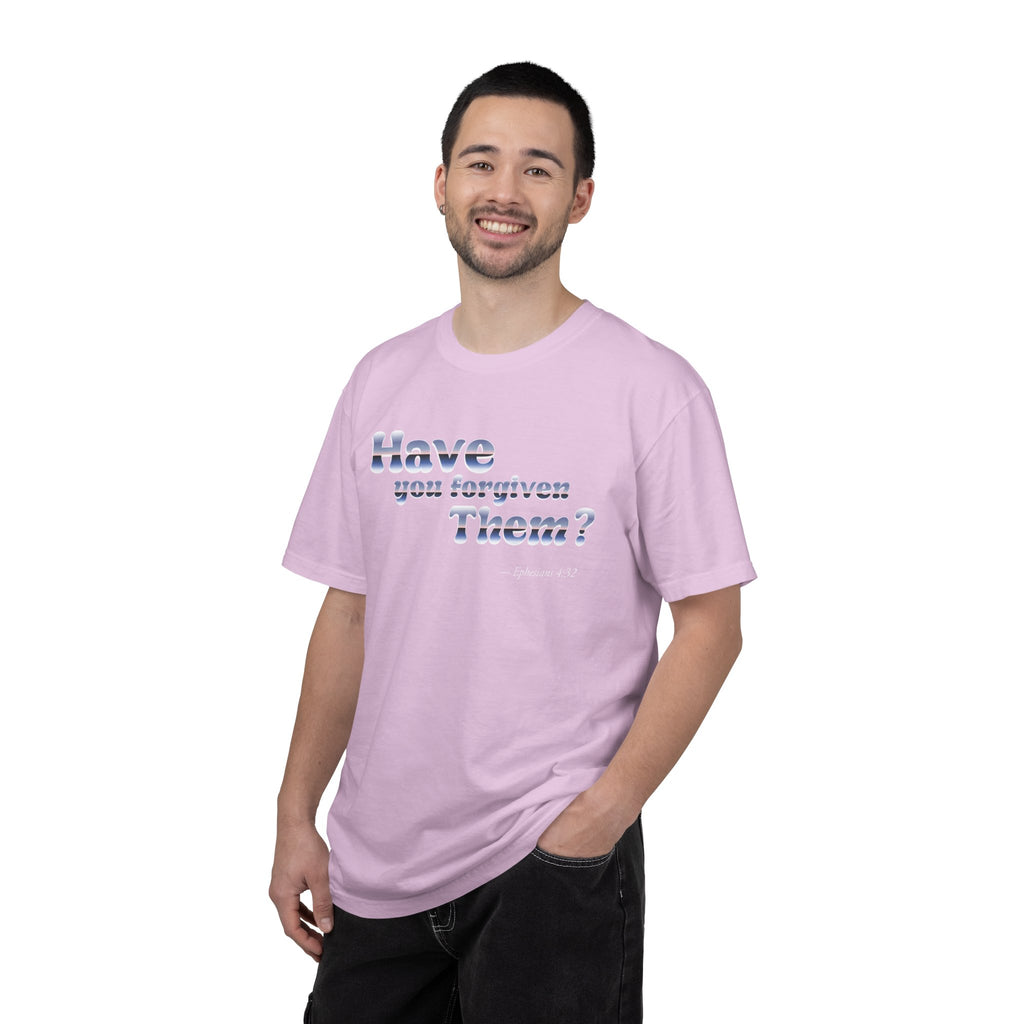 Man wearing a pink t-shirt with 'Salty Veins' text on a white background