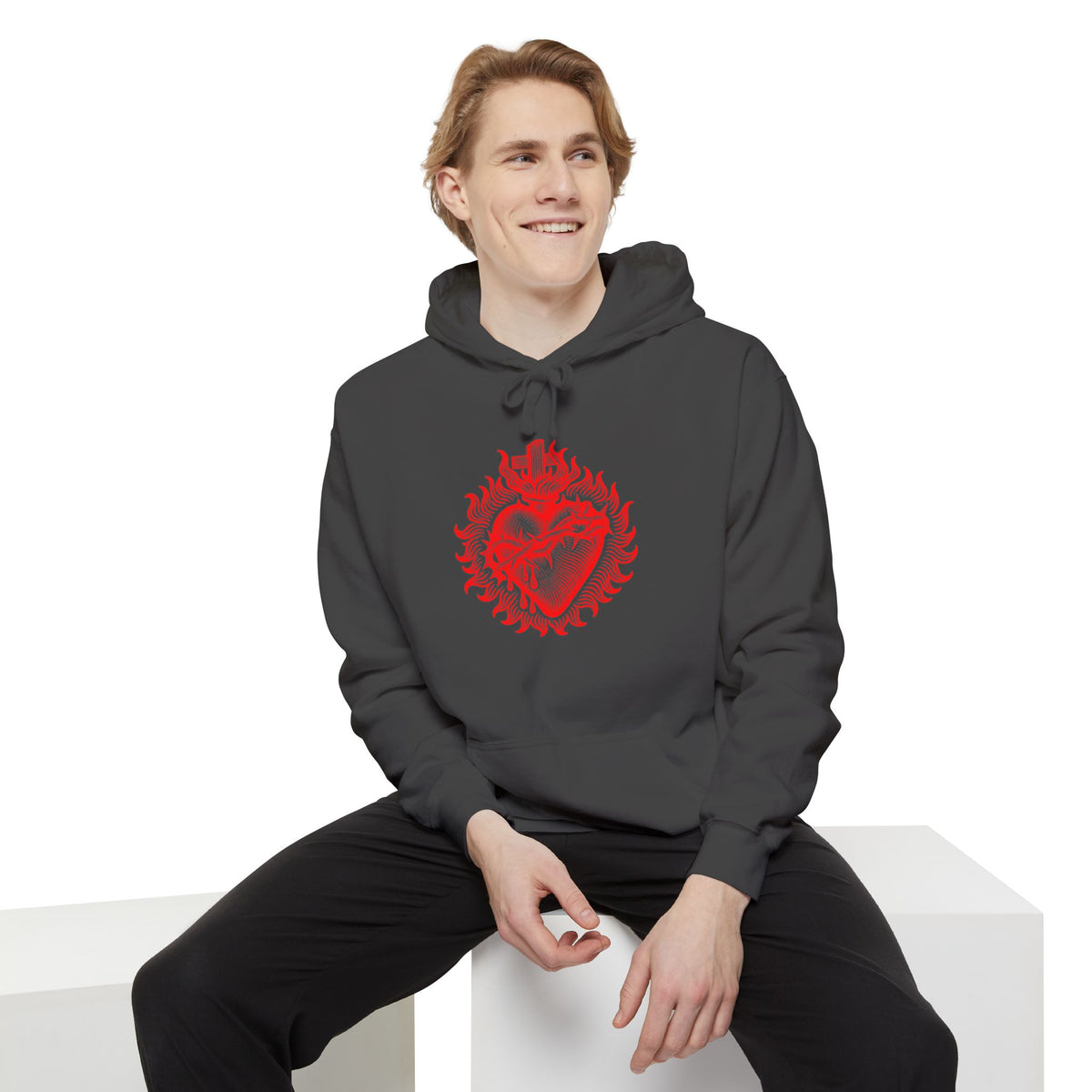 Red Sacred Heart Faith Hoodie
