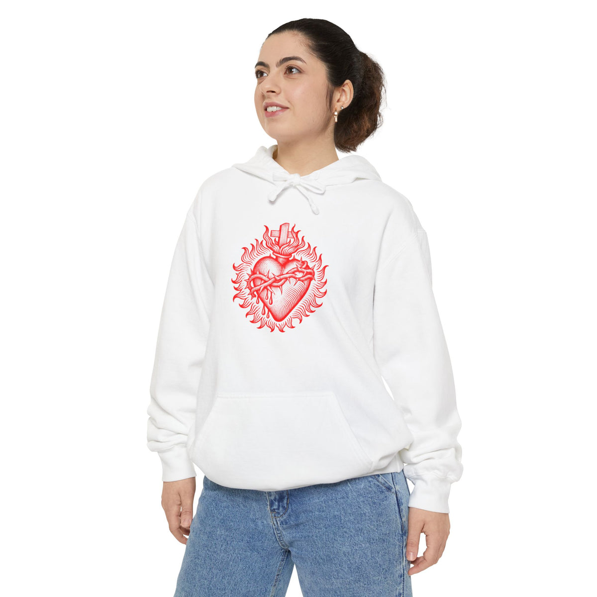 Red Sacred Heart Faith Hoodie