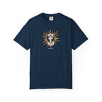 Navy blue t-shirt with 'FAITH. FAMILY. FREEDOM. AMERICA.' text and small flag on a white background