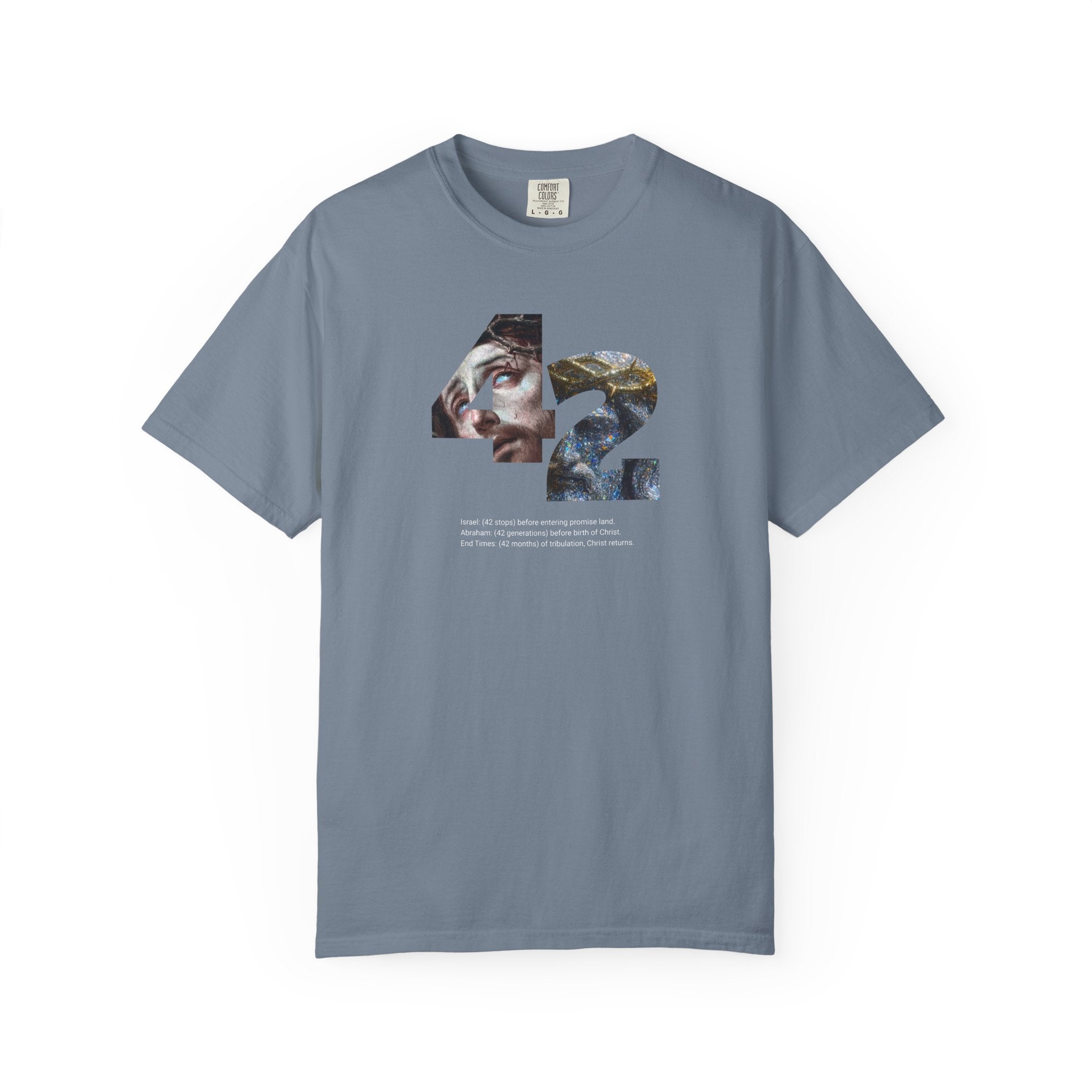 Gray t-shirt with artistic design on a white background