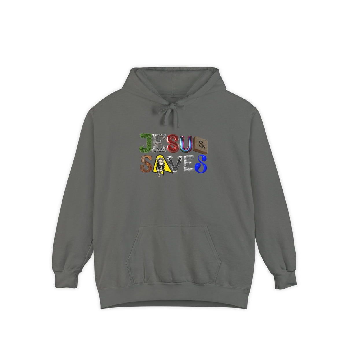 Jesus Saves Mixed Letter Hoodie