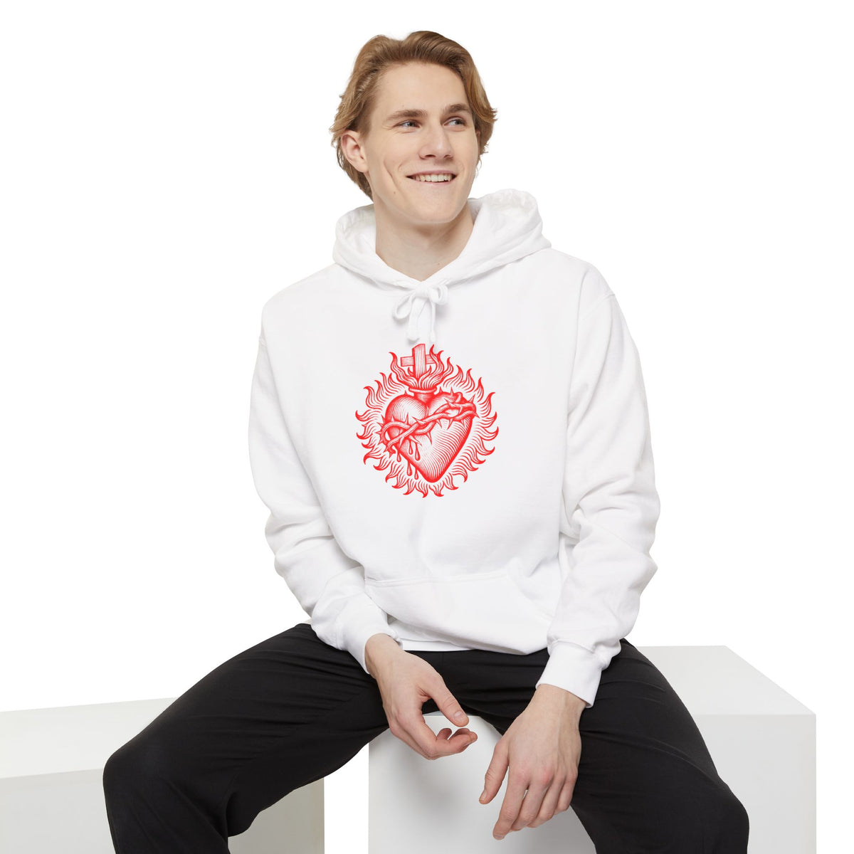 Red Sacred Heart Faith Hoodie