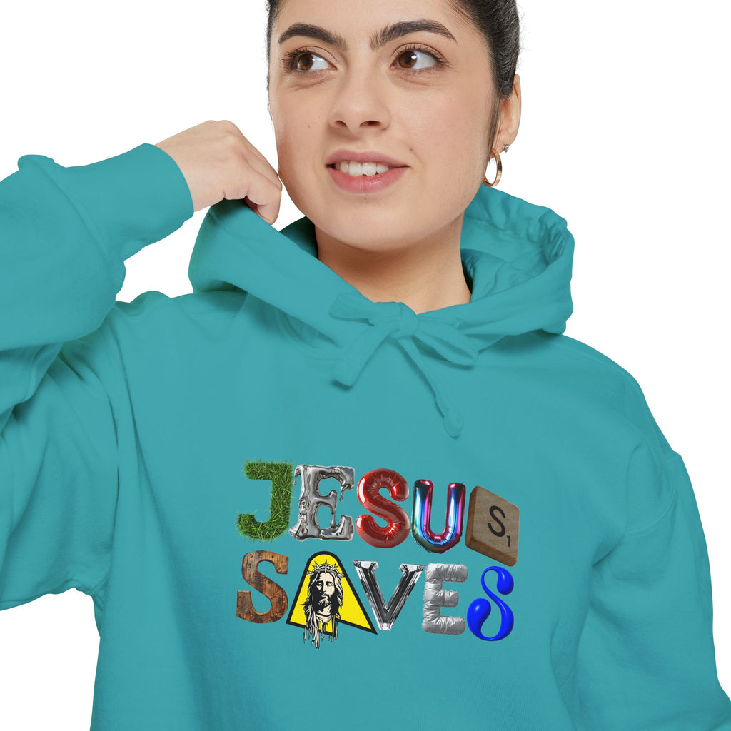 Jesus Saves Mixed Letter Hoodie
