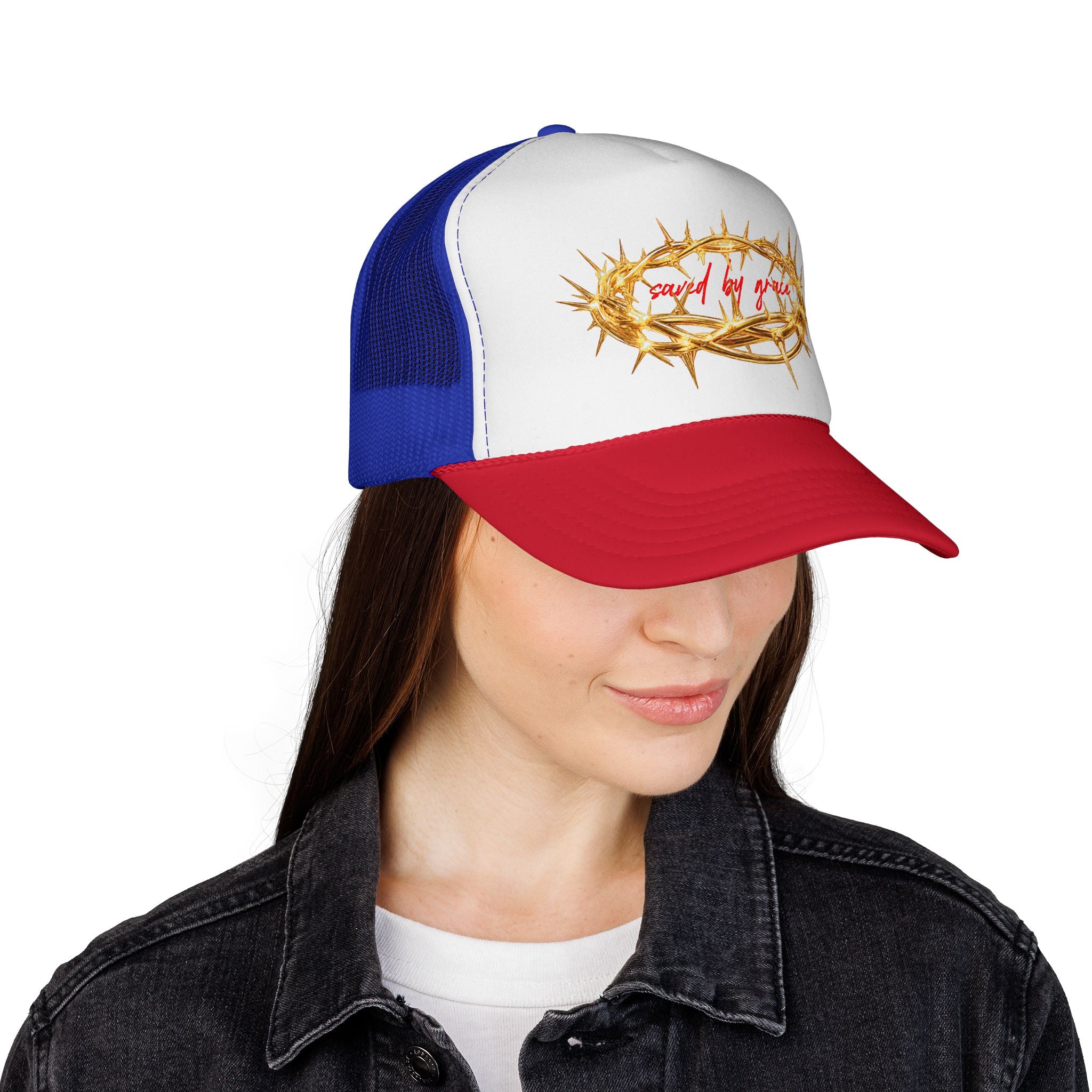 Saved By Grace Thorn Trucker Hat