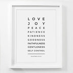 Framed print with motivational words on a white background