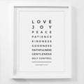 Framed print with motivational words on a white background