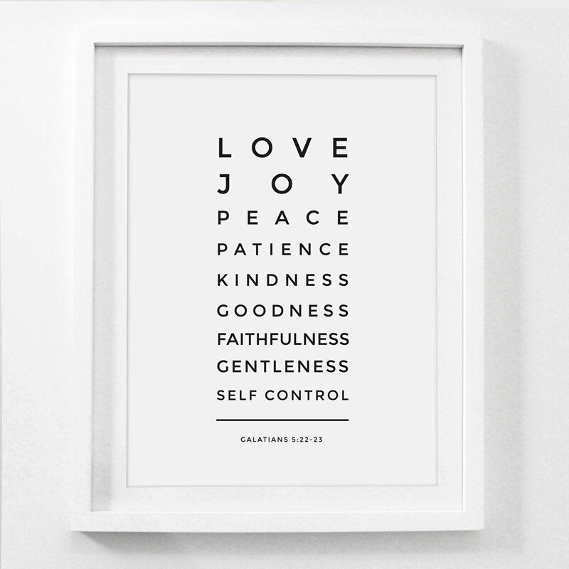 Framed print with motivational words on a white background