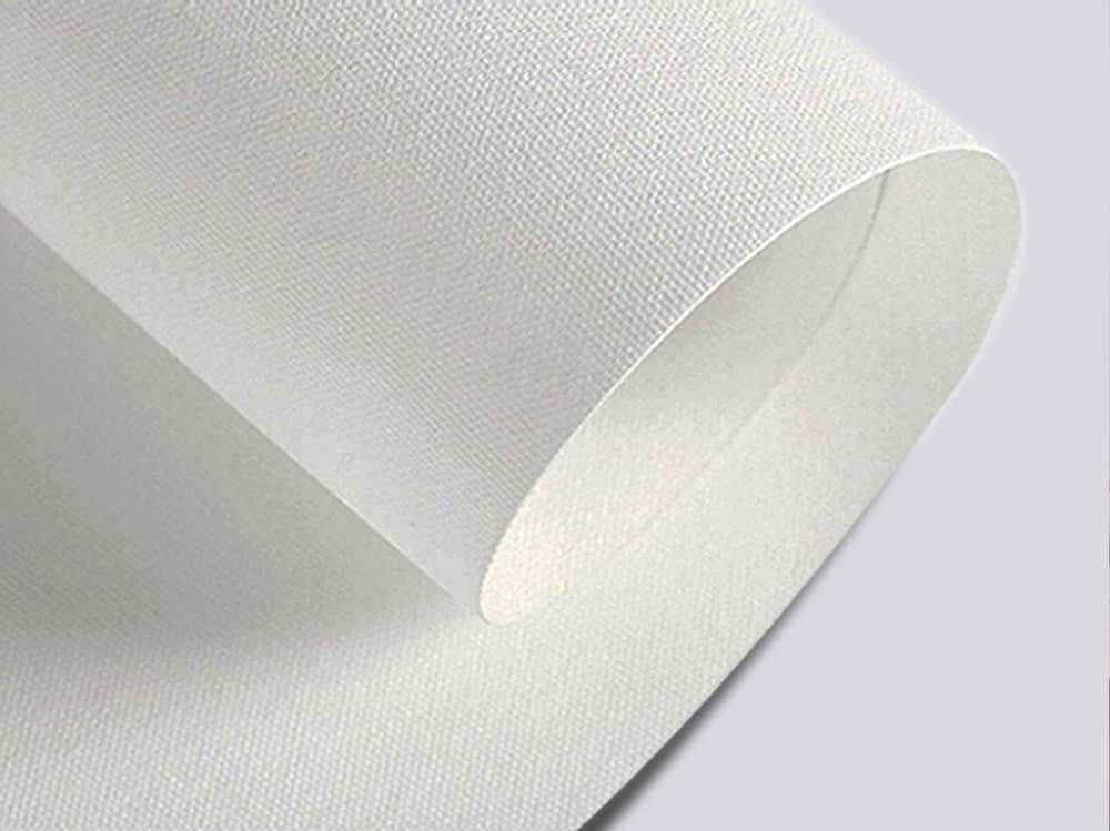White fabric roll on a light gray background