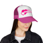 God Is Good Pink Heart Trucker Cap