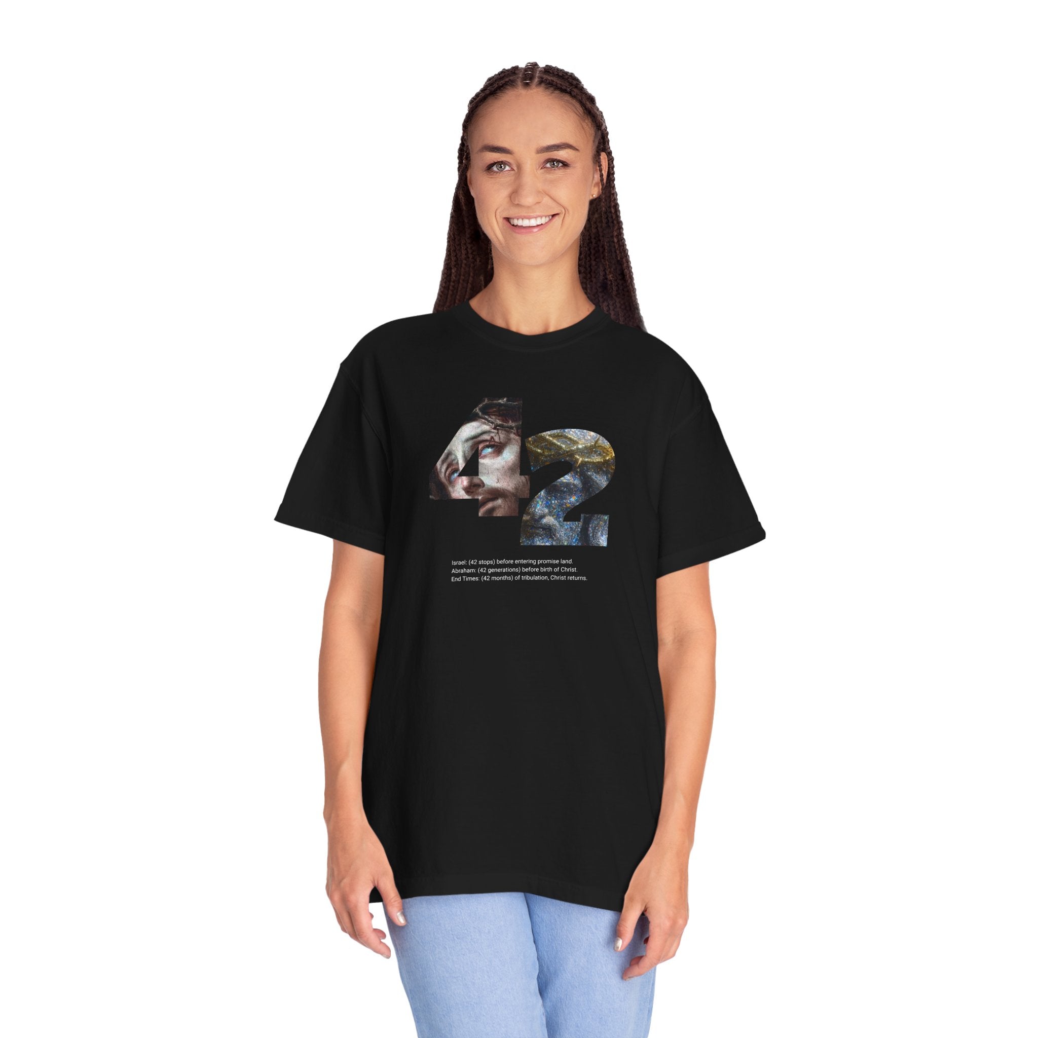 Person wearing a black t-shirt with 'Trust Me, I'm Licensed' text on a white background