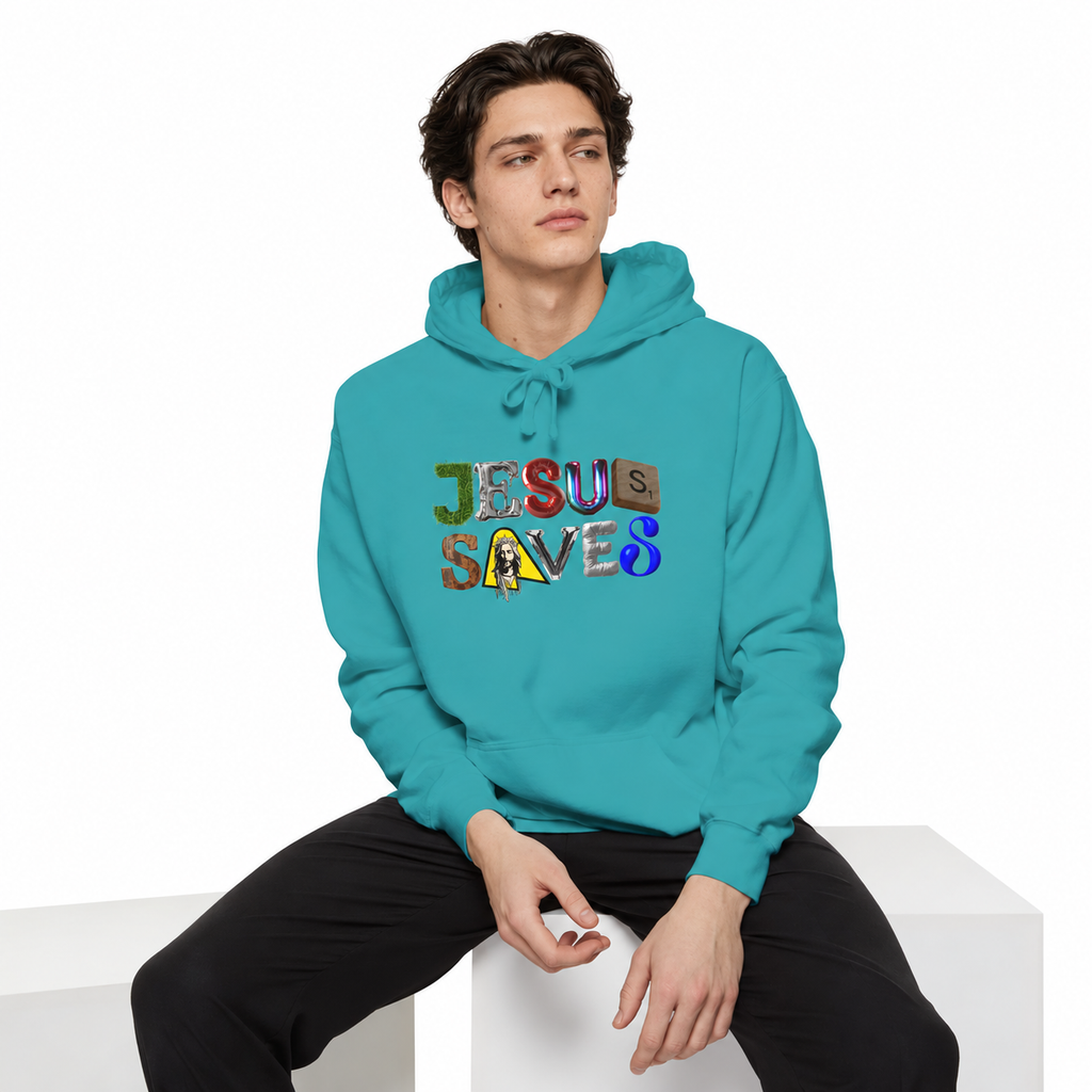 Jesus Saves Mixed Letter Hoodie