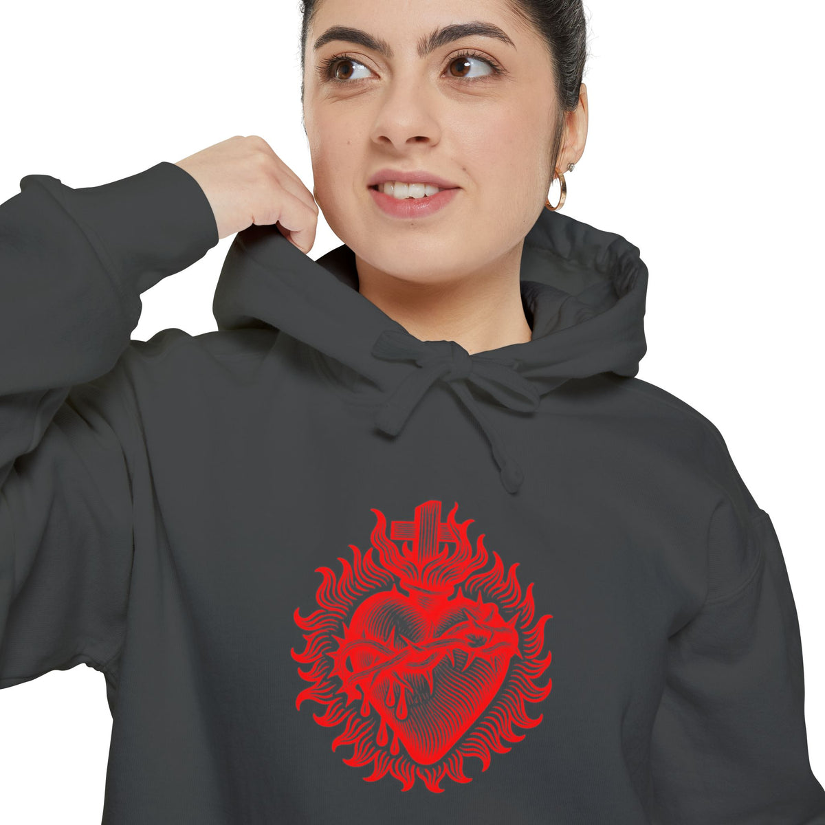 Red Sacred Heart Faith Hoodie