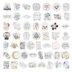 Collection of various motivational stickers with different designs and text on a white background