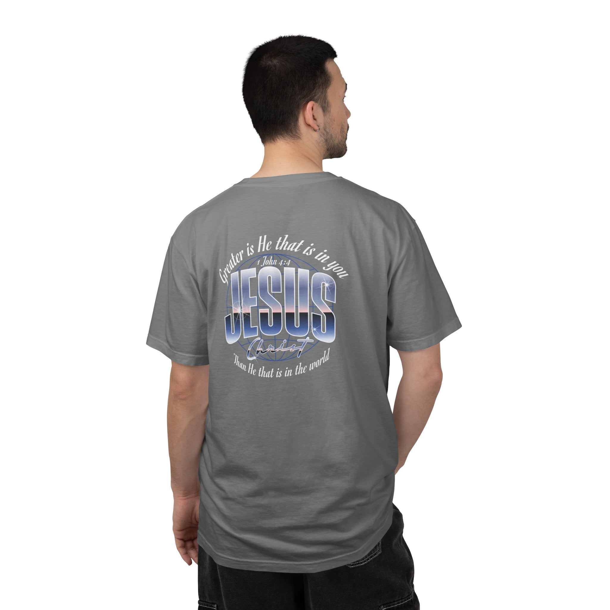 “Greater is He” Globe T-Shirt
