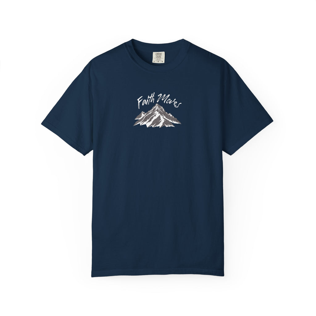Navy blue t-shirt with a graphic design of a woman in a cowboy hat and boots on a white background
