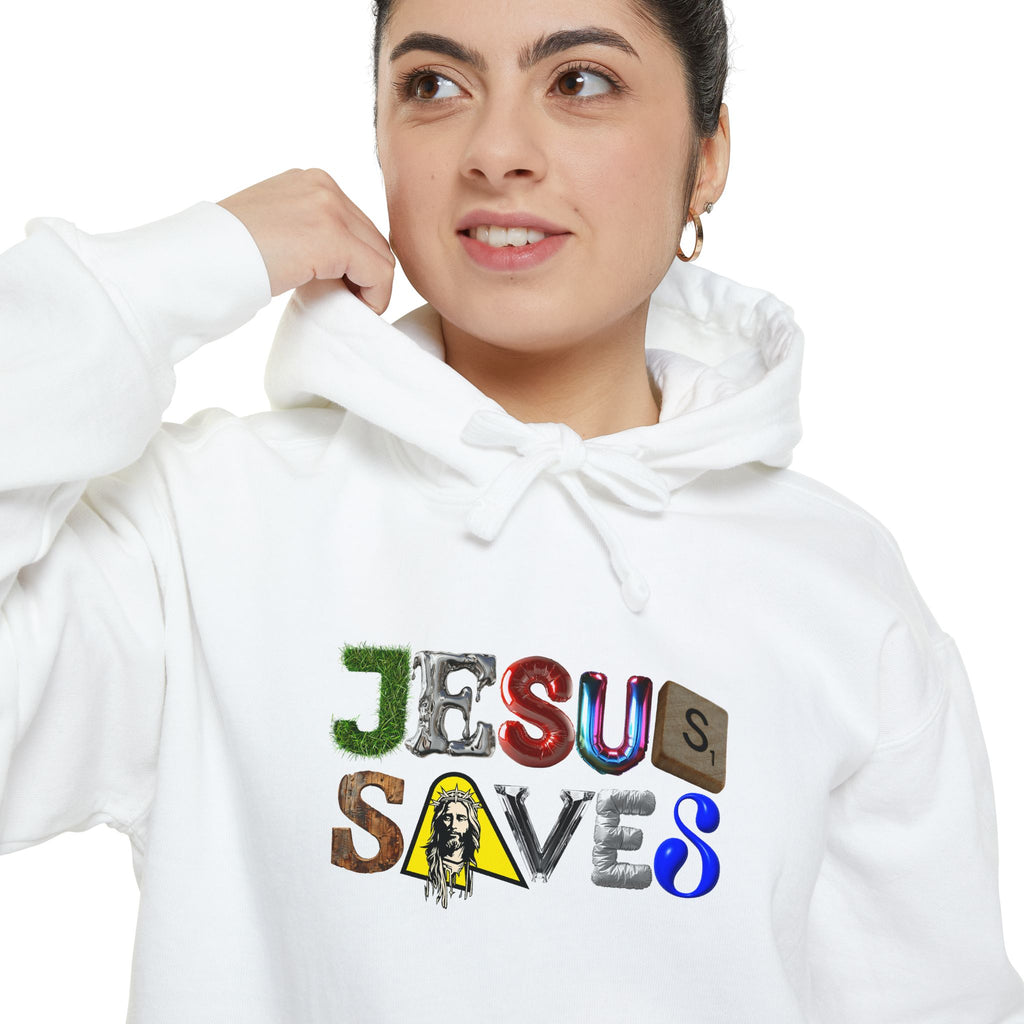 Jesus Saves Mixed Letter Hoodie