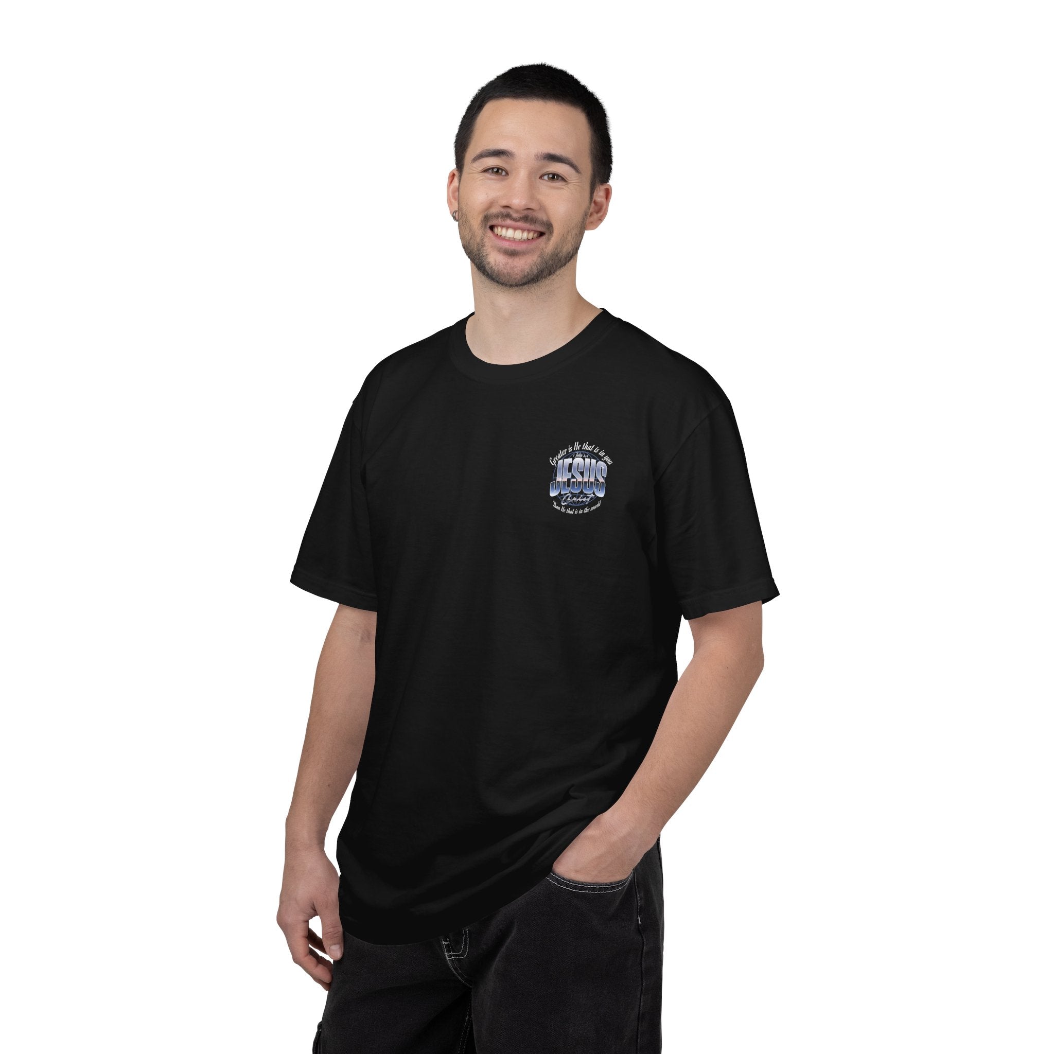 “Greater is He” Globe T-Shirt
