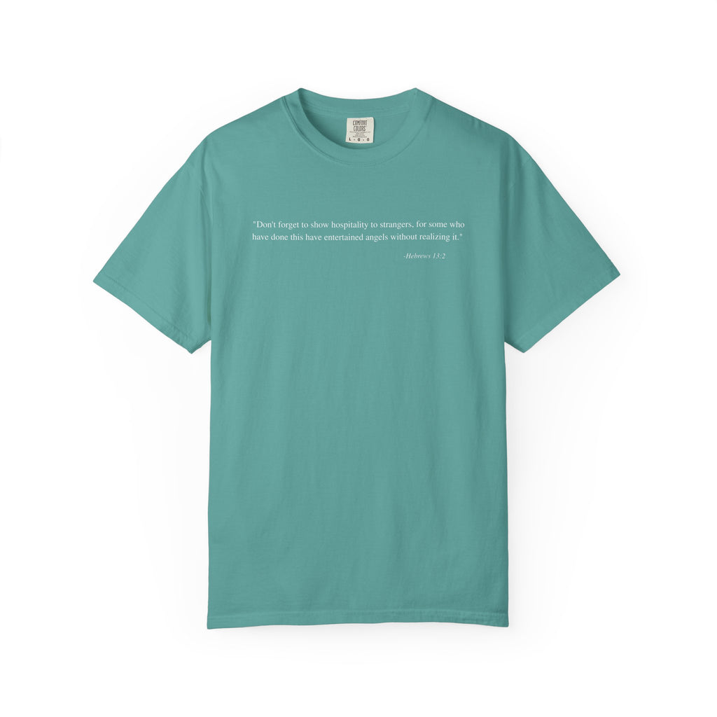 Teal t-shirt on a white background