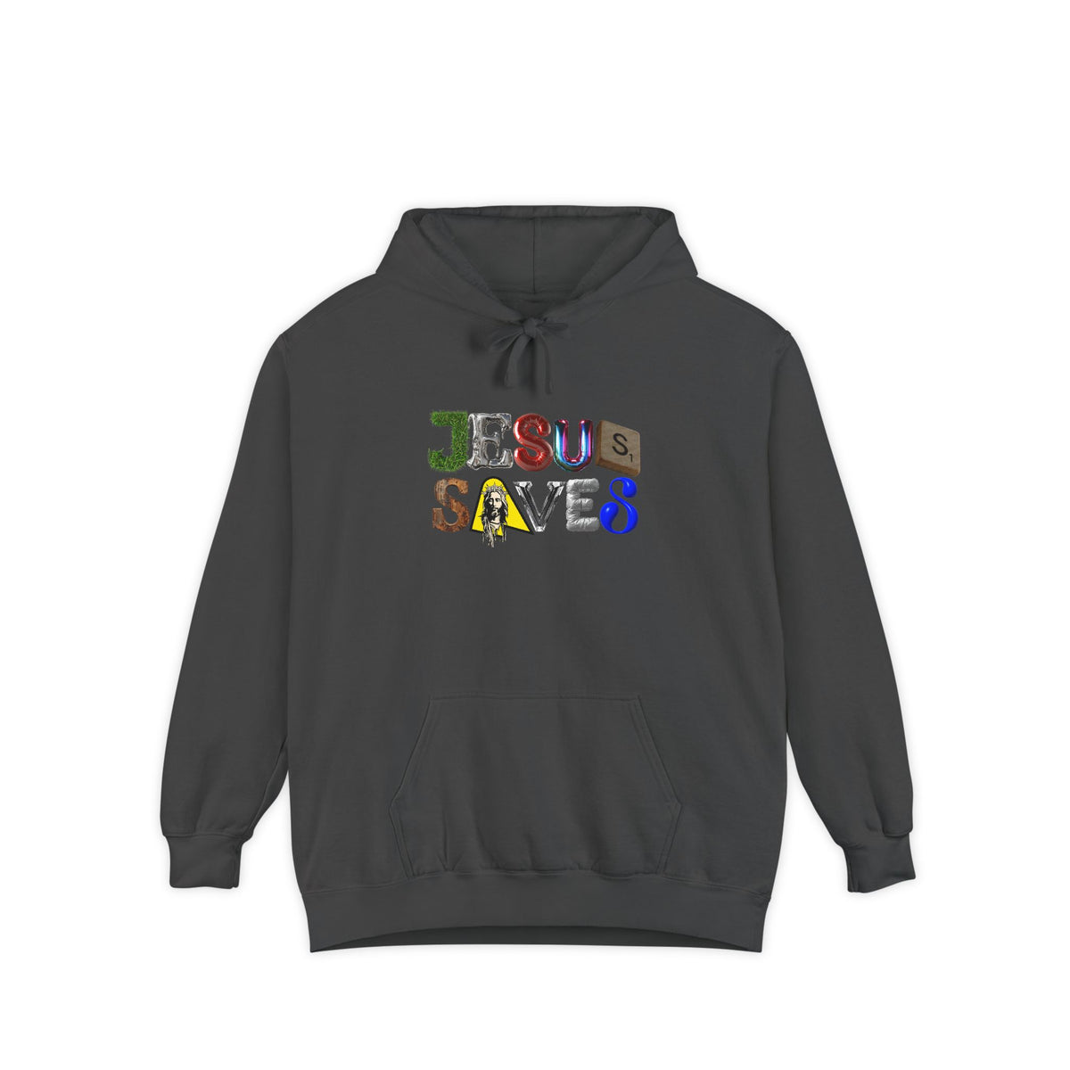 Jesus Saves Mixed Letter Hoodie