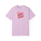 Pink t-shirt with 'Faith Over Fear' design on a white background