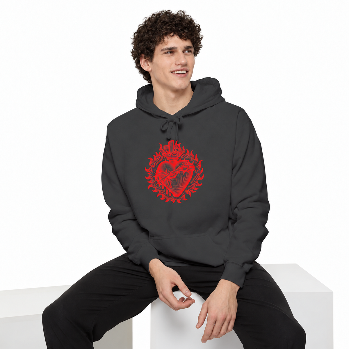 Red Sacred Heart Faith Hoodie