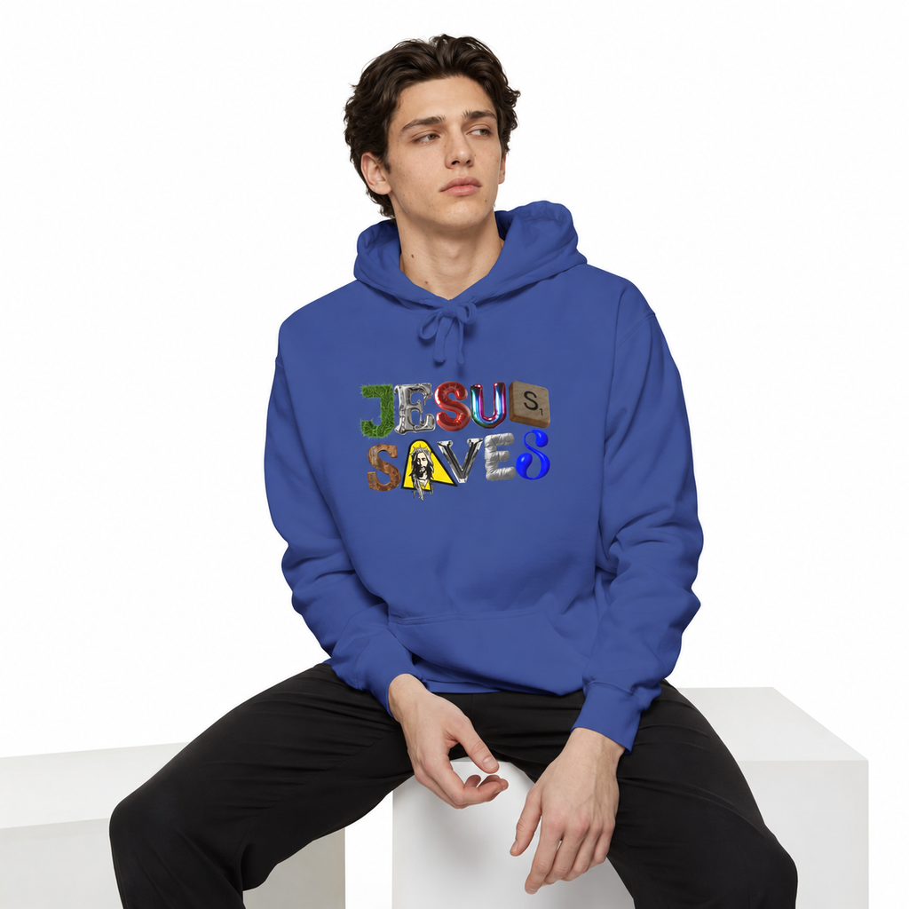 Jesus Saves Mixed Letter Hoodie