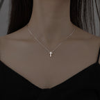 Silver cross necklace